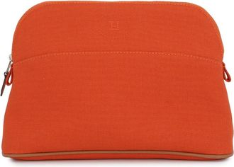 Herm&egrave;s Orange Canvas Pouch (Pre-Owned)