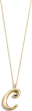 BaubleBar Script Initial Pendant Necklace in Gold C at Nordstrom