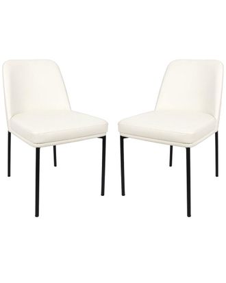 Manhattan Comfort Set Of 2 Loft Metal Vegan Leather Side Chairs