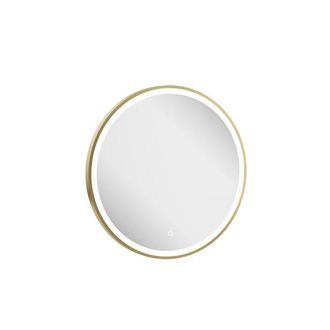 Crosswater Infinity Spiegel - met verlichting - rond - 60cm - geborsteld messing (goud)
