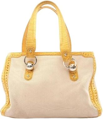 Celine Pre-owned Handbags, female, Beige, Size: ONE SIZE Pre-owned Embossed Leather Shoulder Bag