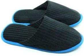 Portolano Corduroy Scuff Slipper in Black/Royal Blue at Nordstrom Rack, Size X-Large