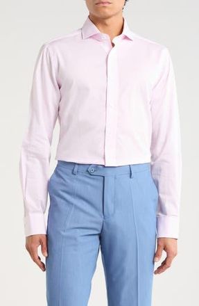 Lorenzo Uomo Solid Textured Slim Fit Dress Shirt in Pink at Nordstrom Rack, Size 16.5 - 32/33
