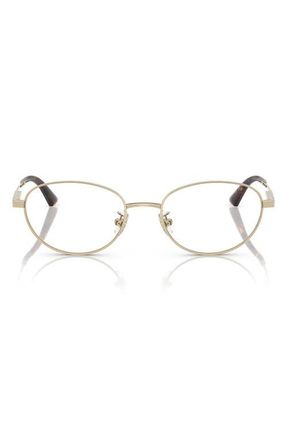 Jimmy Choo London 51mm Oval Optical Glasses in Pale Gold /Demo Lens at Nordstrom