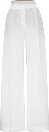 Brunello Cucinelli high-waist palazzo pants - women - Cotton - 44 - White