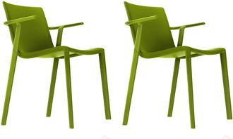 Resol Kat Set 2 Silla Con Brazos Interior, Exterior Verde Oliva