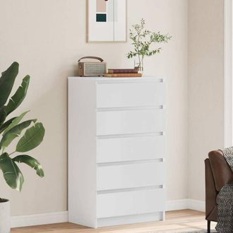 Berkfield Home Elegant Drawer Cabinet White 60x36x103 cm Engineered Wood | Size: 60 x 36 x 103 cm