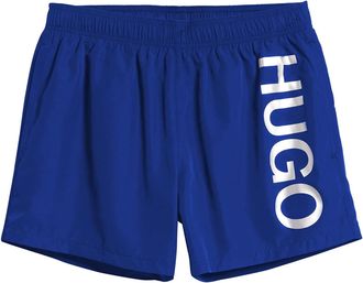 HUGO BOSS Mens Royal Blue Abas Silver Logo Swim Shorts