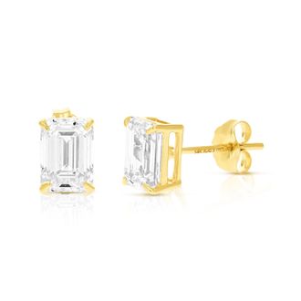 Vir Jewels 2 cttw Emerald Lab Grown Diamond Stud Earrings in 14K Gold With Push Backs For Women