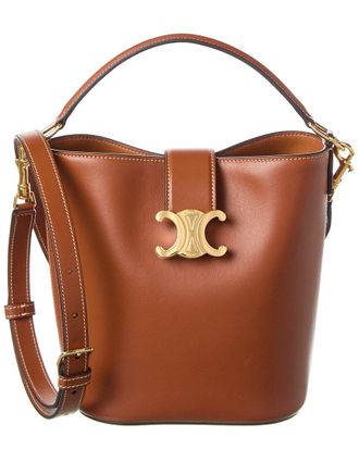 Celine Celine Louise Small Leather Bucket Bag
