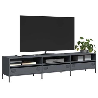 Berkfield Home TV Cabinet Anthracite 202x39x43.5 cm Cold-rolled Steel in Black