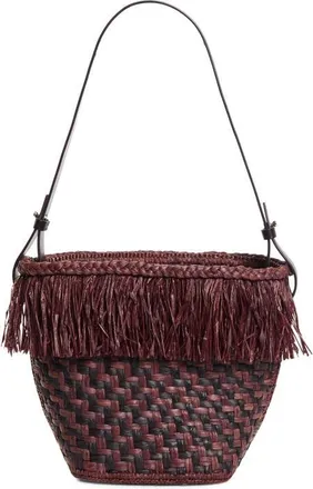 Proenza Schouler Woven Raffia Bucket Bag in Plum at Nordstrom