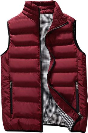 Guiran Mens Lightweight Sleeveless Jacket Gilet Body Warmer Wine Red 3XL