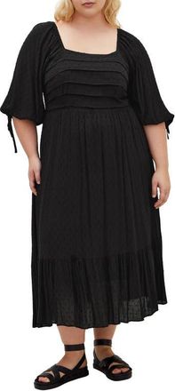 City Chic The Ally Clip Dot Maxi Dress in Black at Nordstrom, Size Xs