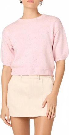 Astr Colette Puff Sleeve Sweater In Pink