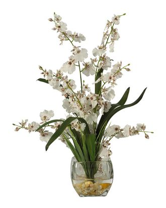 Nearly Natural Dancing Lady Orchid Liquid Illusion Silk Flower Arrangement
