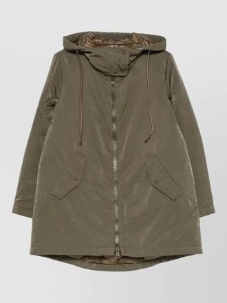 Herno hooded ripstop parka coat drawstring hood