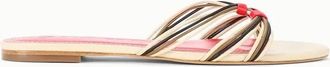 Staud Womens Carrie Sandal In Cream/red Rose