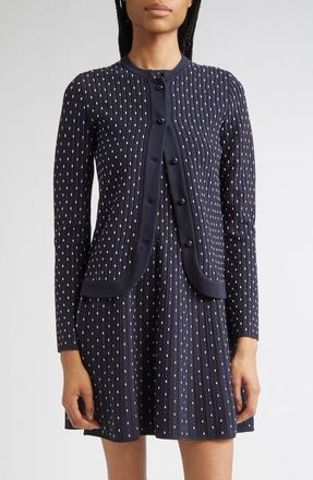 Emporio Armani Polka Dot Cardigan in Fancy Blue at Nordstrom, Size Large