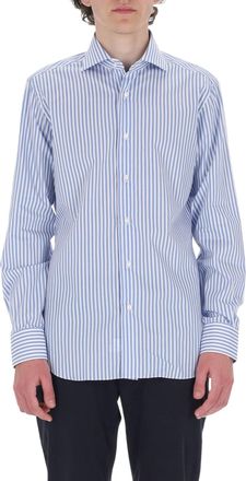 Barba Journey Label Striped Cotton Casual Shirt