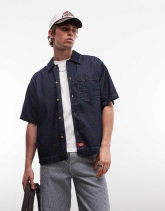 Dickies Camicia di jeans a maniche corte blu slavato