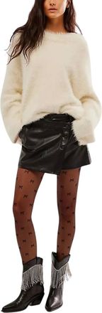 Free People Wynne Vegan Skirt In Black