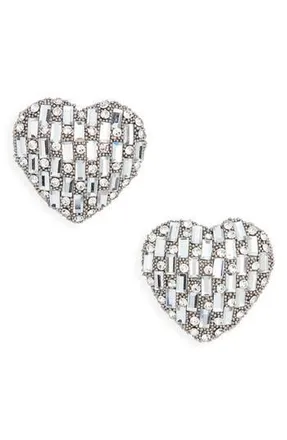 Leith Valentines Day Heart Stud Earrings in Silver- Silver at Nordstrom Rack
