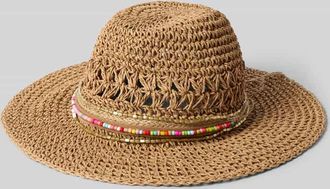 Loevenich Fedora mit Perlen-Besatz in Camel, Gr&ouml;&szlig;e 1