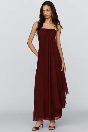 Geisha Designs Strapless Chiffon Maxi Dress