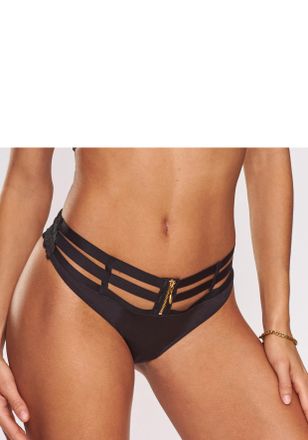 Jette String JETTE, Damen, Gr. 44/46, schwarz, Spitze, Obermaterial: 85% Polyamid, 15% Elasthan, Unterhosen String, mit edlem B&auml;nderdetail und Reissverschlu