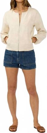 Lovestitch Soft Structure Zip Up Jacket In Beige