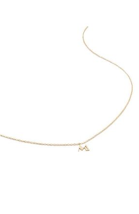 Monica Vinader Small Initial Pendant Necklace in 14Kt Solid Gold - M at Nordstrom