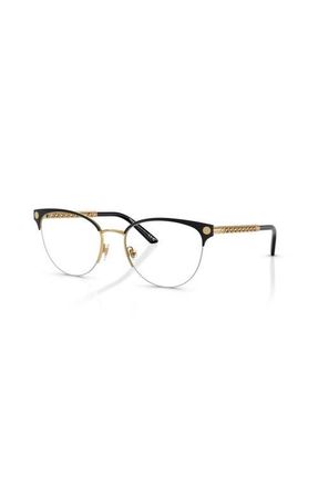 Versace 53mm Cat Eye optical glasses in Gold/Black at Nordstrom
