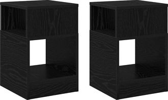 vidaXL Mesa Auxiliar 2 Uds. Roble Negro 30,5 X 30 X 45 Cm Vidaxl
