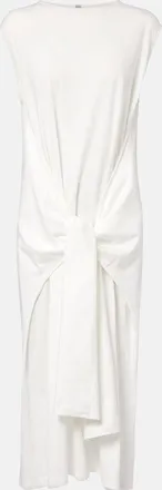 Toteme Gathered cotton jersey midi dress