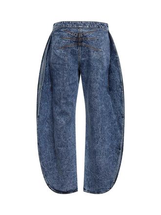 Alaia Womens Blue Denim Petal Jeans Cotton