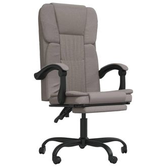 vidaXL Silla De Oficina Reclinable De Tela Gris Taup&eacute; Vidaxl