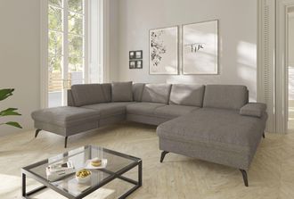 Sit&more Wohnlandschaft »Morris Jubi U-Form, B: 300 cm« mit Armteilfunktion & 1 Zierkissen, optional Bettfunktion
