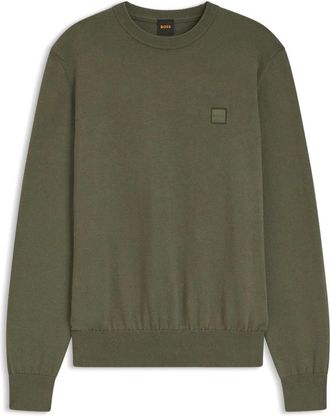 HUGO BOSS Kanovano Trui - Heren - Ronde hals truien - Groen - M - Katoen - Truien & Vesten