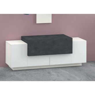 Dmora Dmora - Muebles de entrada Djallo, Mueble de entrada multifunción moderno, Mueble multiusos para recibidor, 100% Made in Italy, cm 120x45h46, Blanco
