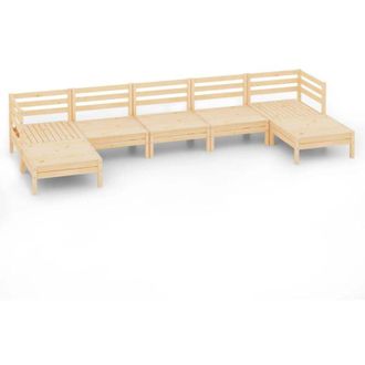 vidaXL 7 Piece Garden Lounge Set Solid Wood Pine vidaXL
