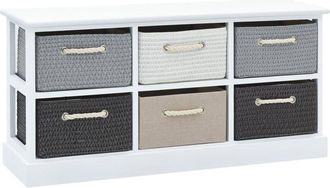 vidaXL Vidaxl - Banco con almacenaje 6 cajones madera