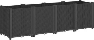 vidaXL vidaXL Garden Planter Black 160x40x53 cm PP
