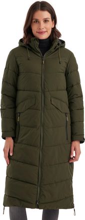 Killtec Killtec Womens Kow 62 Wmn Qltd Ct Winter Coat in Down Look with Hood, Dark Olive, 38