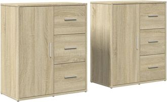 vidaXL Sideboards 2 pcs Sonoma Oak 60x31x70 cm Engineered Wood Vidaxl