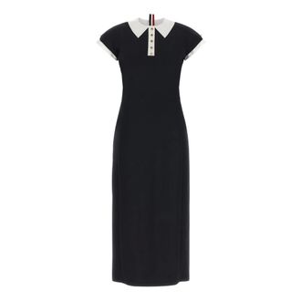 Thom Browne Dames, Jurken, Zwart, Maat: S Zijde