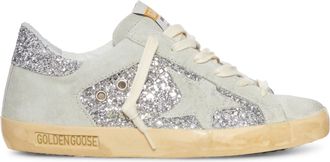 Golden Goose SUPER-STAR IN SUEDE WITH GLITTER DETAIL - Golden Goose Deluxe Brand - Woman