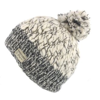 KuSan 100% Wool Soft Uneven Yarn Bobble Hat (Grey)