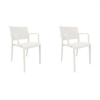 Resol Set 2 Sillas Con Brazos Interior, Exterior Blanco New Fiona Resol