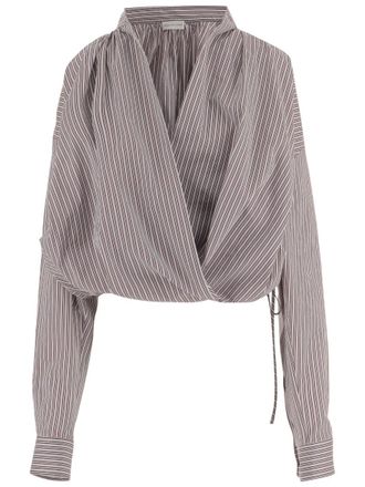 Dries Van Noten Multicolor Stripes V Neck Top